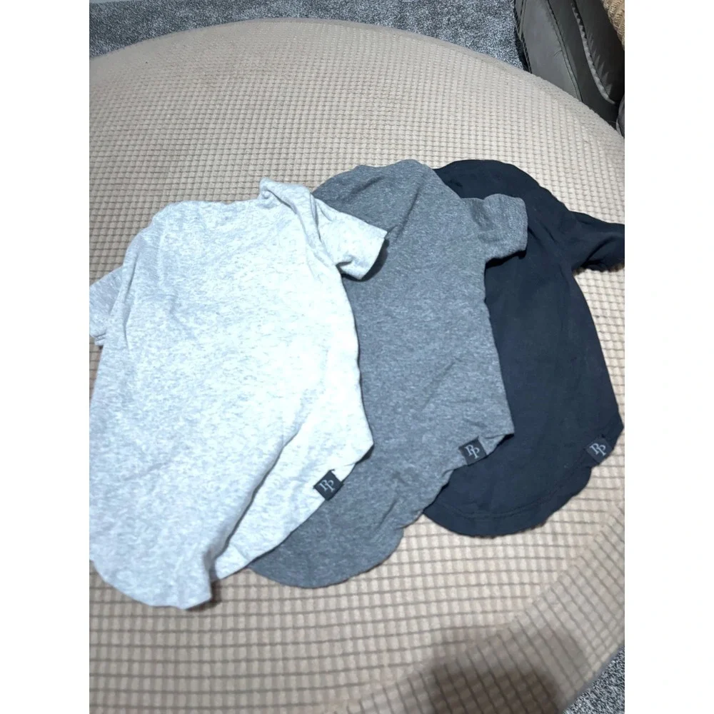 Barely Pulled Dog T-Shirt Bundle Set of 3 Black Grey Heather Pet Clothes Small